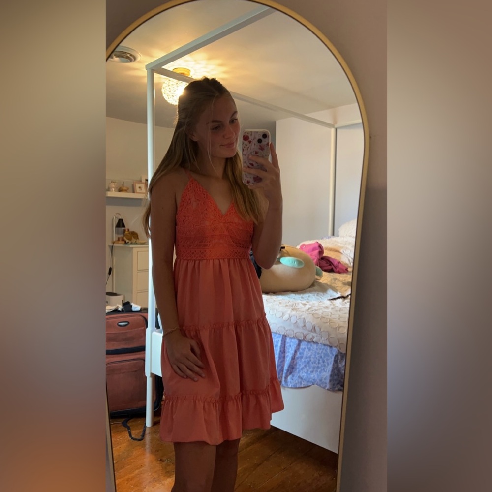 Pink flowy dress